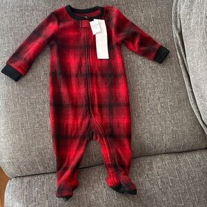 GAP Kids Red and Black Checkered Footie